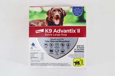 NEW K9 Advantix II for Extra Large Dogs Over 55lbs 4 Monthly Doses