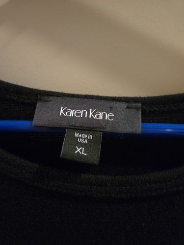 Karen Kane Women's Xl Black Blouse With Silver Tree Pattern - Picture 2 of 7