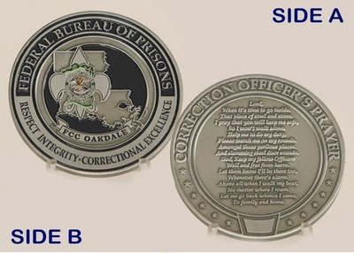 Federal Bureau of Prisons FCC Oakdale Challenge Coin 1#3
