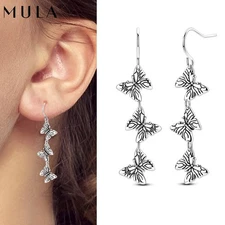 MULA 2025 Original 925 Sterling Silver Butterfly Hook Earrings For Women Jewelry