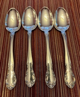 4 Gorham Silverplate New Elegance Teaspoons Spoons 5-7/8  No Mono