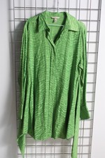 H&M Womens Shirt Dress - Patterned Frilly - Green - Size Medium M (L28)