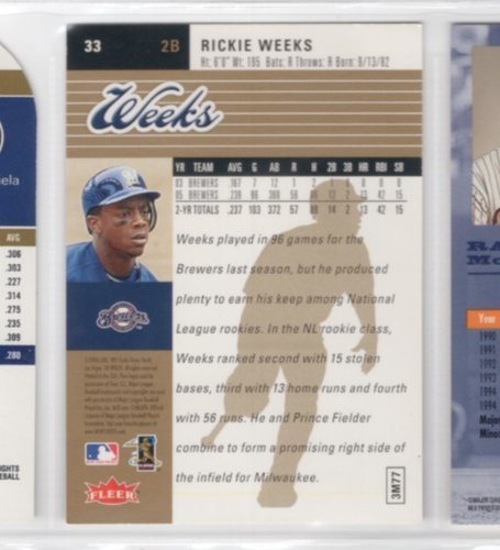 2006 Fleer Ultra - Rickie Weeks #33 Gold Medallion - Picture 2 of 2