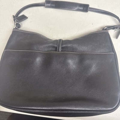 COACH HAMILTON HOBO BLACK LEATHER SHOULDER BAG CLIP CLOSURE J1K