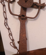 Victor Vintage Metal Hunting Trap with Chain Collectible Outdoor Antique Tool