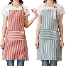  Apron, 2 Pack Cooking Apron for Women with Pocket Adjustable Chef Aprons for 