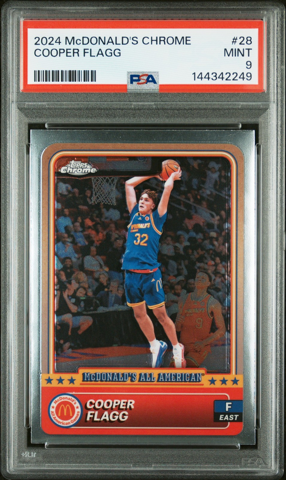 2024 TOPPS CHROME MCDONALD'S ALL AMERICAN #28 COOPER FLAGG PSA 9