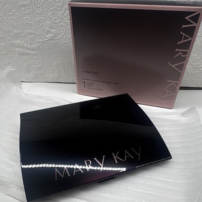 Mary Kay Compact Pro Makeup Case w/ Mirror Black Plastic, RETIRED