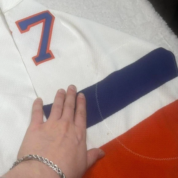 Винтажная мужская бело-синяя футболка Pierre Turgeon New York Islanders CCM 90-е 52 - Изображение 3 из 4