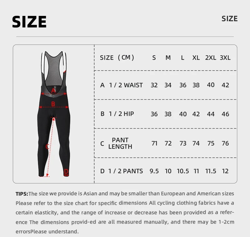 2025 Winter Cycling Bib Tights Thermal Warmth Fleeced Road Bike  Long Pants 6H - Image 4 of 4