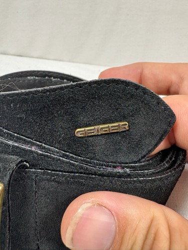 KURT GEIGER London Black Leather Belt size 40 BIRD Head Buckle Silver Tones - Picture 4 of 14