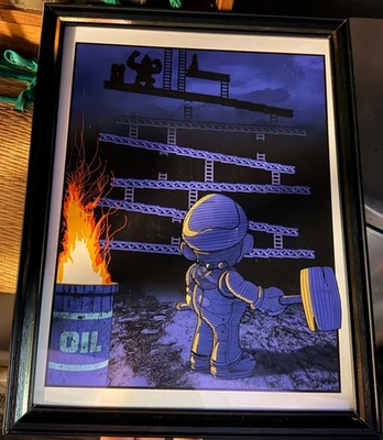 Donkey Kong/Mario-Hammer Time 8x10 Picture Framed - Image 1 of 2