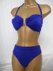 SAPPHIRE BLUE MARKS & SPENCER HALTER NECK STRAPLESS BIKINI SIZE 14 WRAP SWIMWEAR