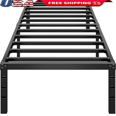 Metal Bed Frame Sturdy Construction Noise Reduction Easy Assembly Under Storage