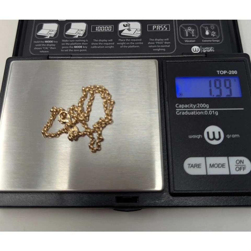 14K Yellow Gold Cable Link Chain Bracelet 10” 1.99g Fine Italian Gold - Image 4 of 4