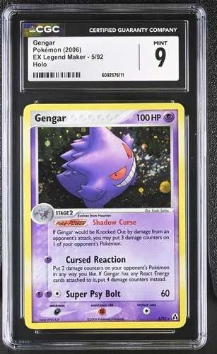 CGC 9 MINT Gengar 2006 EX Legend Maker 5/92 Holo Pokemon Card