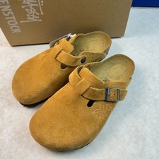 Birkenstock Caramel Boston x Stussy Suede Leather Unisex Clogs Regular/Wide37-45