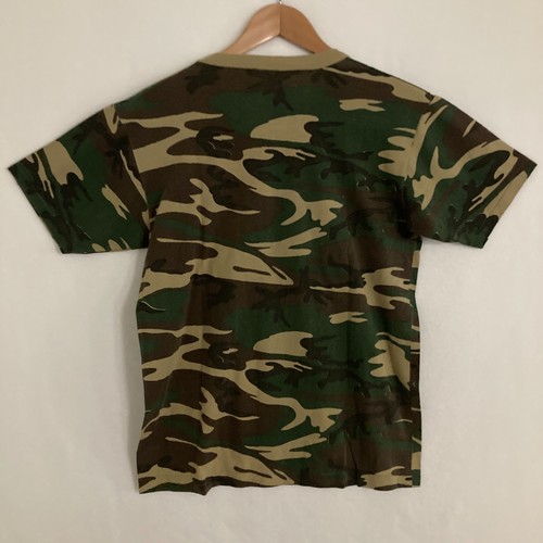 Vtg Soffe Airborne USA Made Camo Shirt Mens Adult L Single Stitch Ringer Tee - Picture 7 of 10