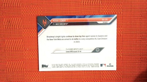2023 Topps Now Road to Opening Day New York Mets #OD-179 Kodai Senga 80/99 Black - Picture 2 of 2
