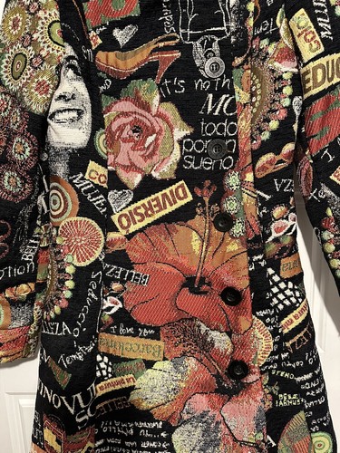 Vintage Desigual Mantel, mehrfarbiger Mantel, Print Trenchcoat, Y2K Coat, Gr. 8 - Bild 7 von 14