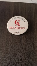 1995 Jim Abbott Class Reunion California Angels Pin Back Button - Preowned