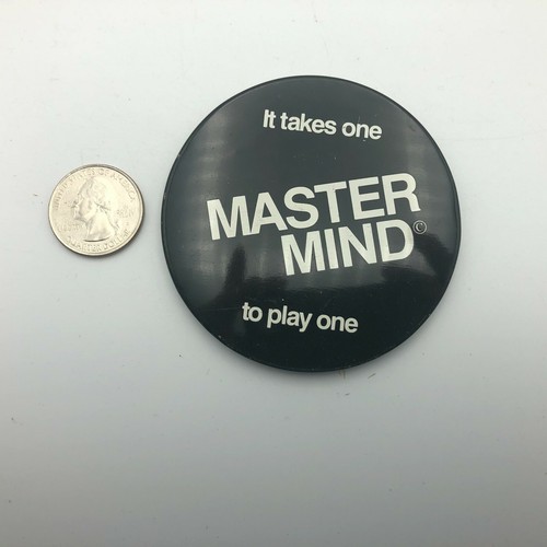 Vtg 3" It Takes One MASTER Mind To Play One Button Pinback Advertising Chess Y4