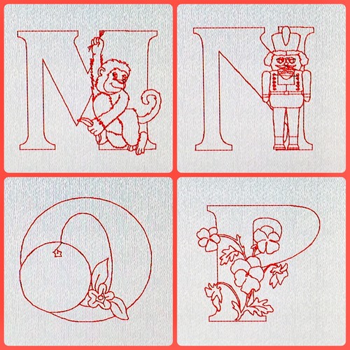 Redwork Alphabet Numbers Embroidery Designs Disk -Husqvarna Viking Designer 1 - Picture 5 of 11