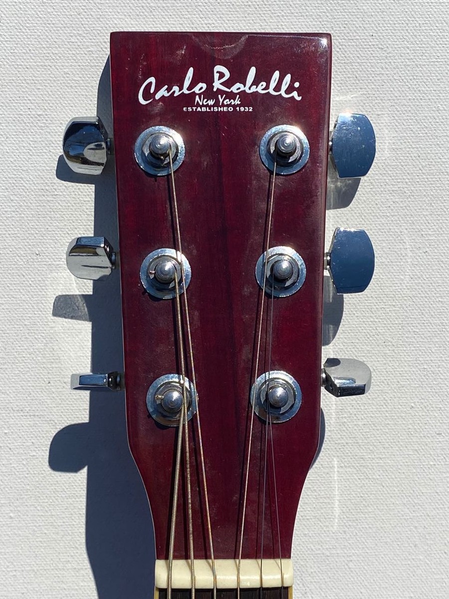 アコースティックギター Carlo Robelli(ハードケース付き) Vintage CARLO ROBELLI New York Red Acoustic Guitar CW4102