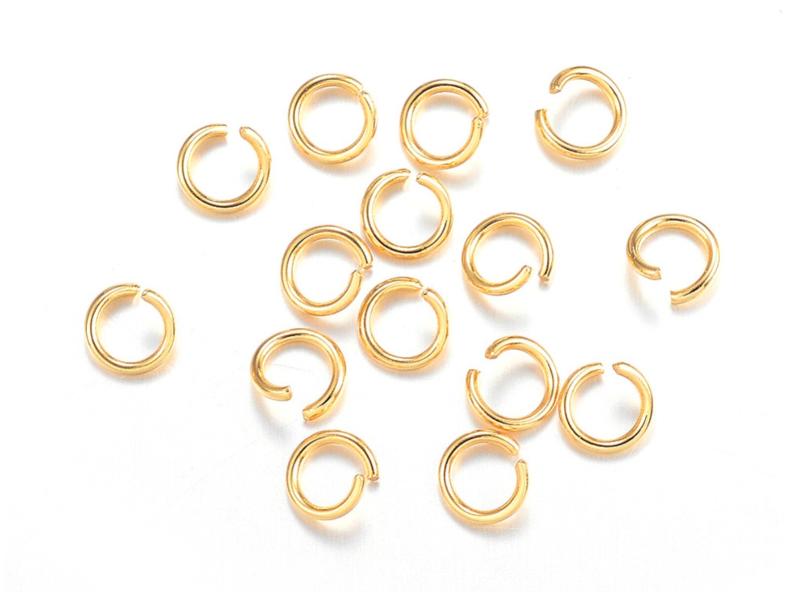 Edelstahl Binderinge 18k vergoldet Ø 4/5/6/8mm offen Biegeringe basteln rund DIY