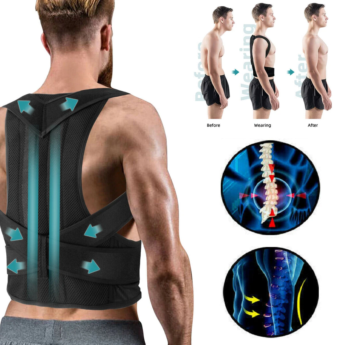 Back Brace Posture Corrector for Women and Men Shoulder Upright Neck Pain  Relief