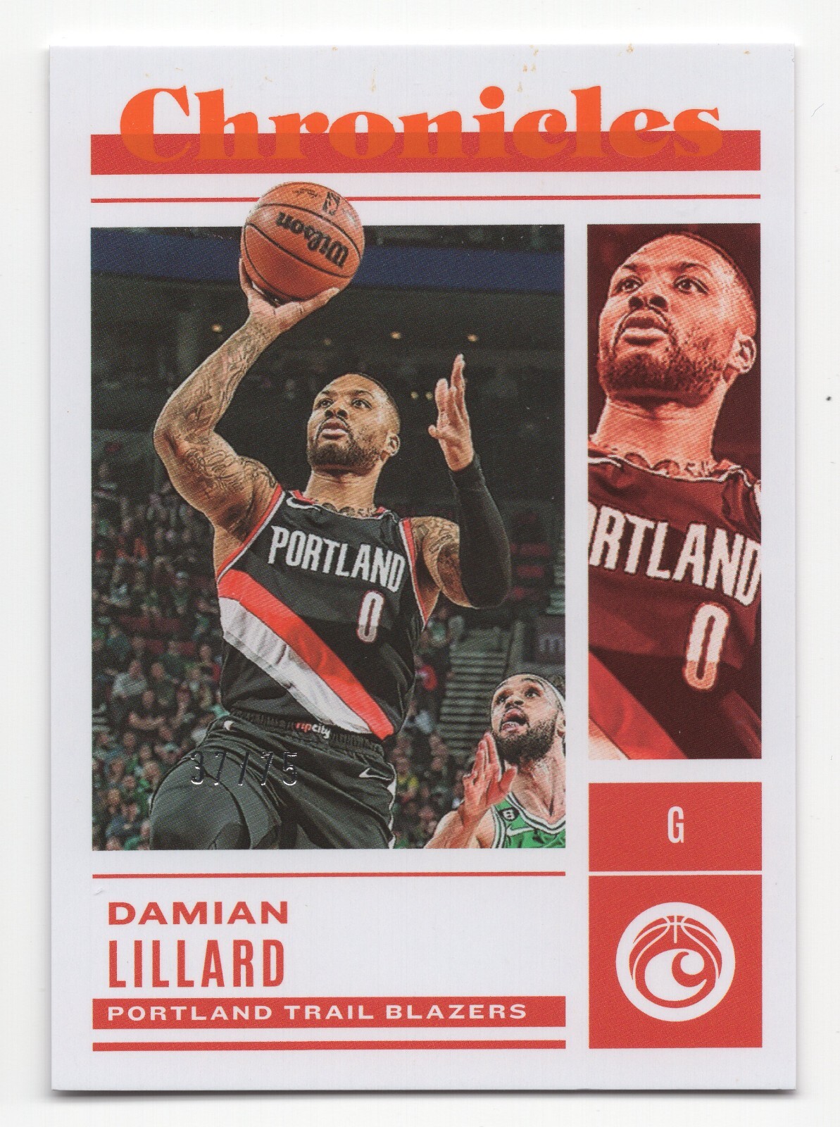 2022-23 Panini Chronicles DAMIAN LILLARD #18 Orange Foil /75-Portland