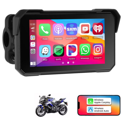 5'' GPS Motorcycle Navigation Autoradio Wireless CarPlay Android Auto Waterproof