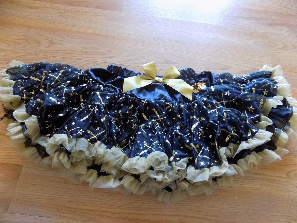 Size Medium 7-8 Disney Parks Star Wars Black Gold Tutu Skirt Lightsabers New