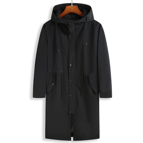 Herren Mittellang Freizeit Slim Kapuze Windbreaker Jacke Langarm Mantel - Bild 2 von 26