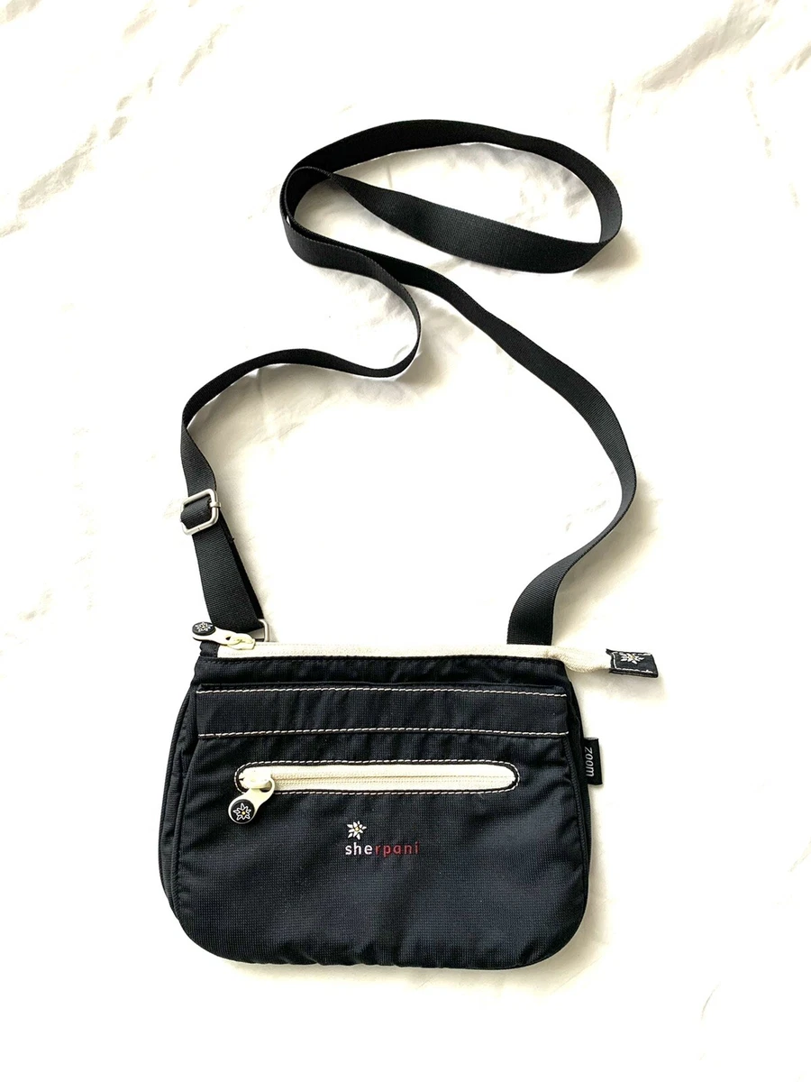 Sherpani Small Crossbody Bag Purse Black Nylon Adjustable Strap Multi  Pocket Zip