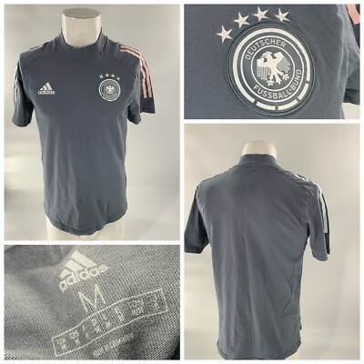 Germany National Adidas Soccer Jersey M Gray Mock Neck Germany National Adidas Soccer Jersey M Gray Mock Neck