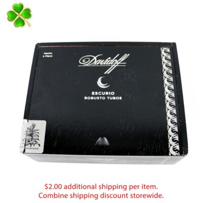 Davidoff Escurio Robusto Tubos Empty Wood Cigar Box 6.5'' x 5.25'' x 2.5''