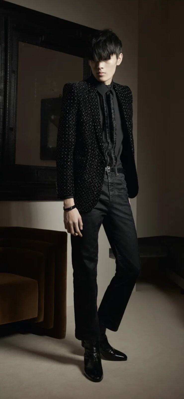 Camicia ricamata Saint Laurent da uomo. 42 16.5. $1650