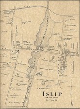 Islip Long Island NY 1873 Maps with Businesses and Homeowners Shown