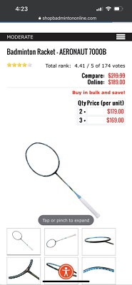 Badminton Racket - Lining AERONAUT 7000B | eBay