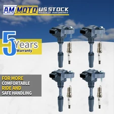 Set of 4 Ignition Coil & Iridium Spark Plug for 2013-2019 Cadillac ATS UF680