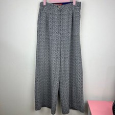 Cartonnier Anthropolgie Gray printed retro wide leg Jacquard pants size 6