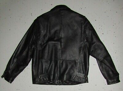 Mens St. John's Bay Genuine Leather Jacket L Black Zip Front Mens St. John's Bay Genuine Leather Jacket L Black Zip Front