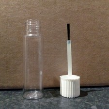 100 x 10ml Empty Plastic Bottles with Art Craft Brush Large Letter Size