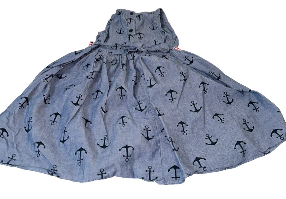 Vestido sin mangas Good Lad niñas talla 5 cambray anclas náutico Foto 2 de 4
