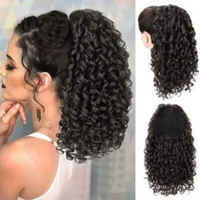 Afro Kinky Curly Ponytail Puff Afro Bun Updo Hair Synthetic Drawstring 14 Inches