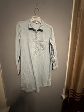 Old Navy Chambray Shirt Dress Women’s Medium M Blue Long Sleeves Pocket Collar