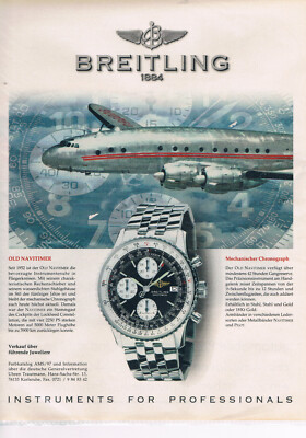 Breitling Werbeanzeige Werbung Breitling Old Navitimer #7 NG
