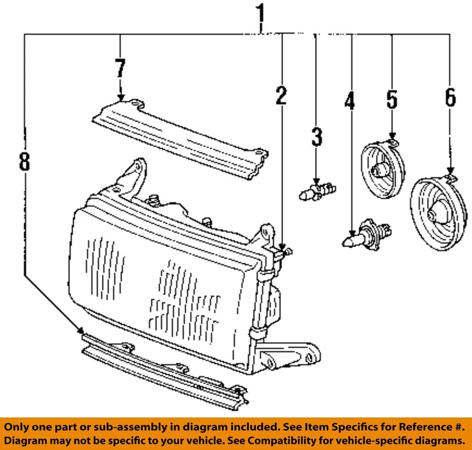 Par de faros halo de repuesto para Toyota Landcruiser 1991 1992 1993 1994 Foto 3 de 4