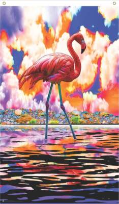 Flamingo Blacklight Reactive Fly Flag - 3' x 5'